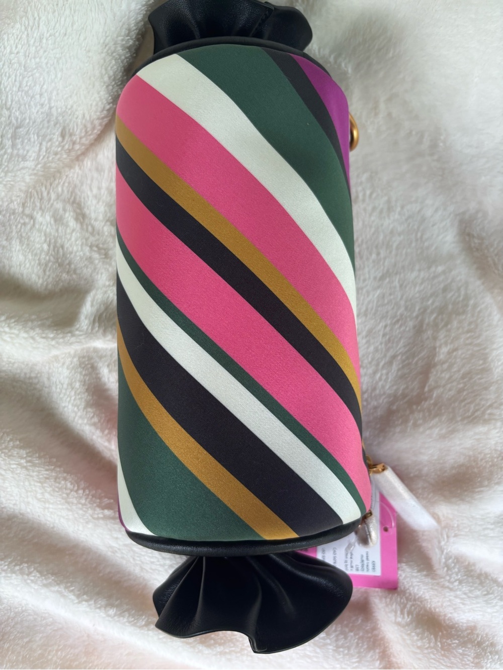 kate spade Sweet Treats Festive Multi Stripe Jacquard Small Barrel Bag - Picture 9 of 13